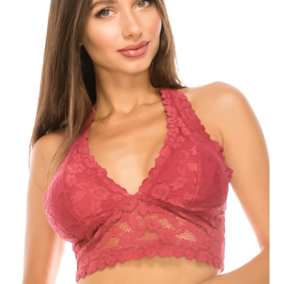 Lace Halter Long Line Bralette NEW! - Picture 1 of 4